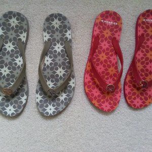 Coach flip flops - two pair size 7